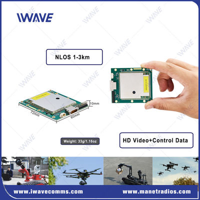 Miniatur 33g Drone Video Transmitter 10km Downlink IP MESH Modul tertanam